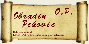 Obradin Peković vizit kartica